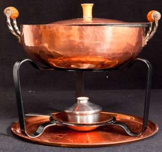 Copper 5 Piece Chafing, Fondue, Warming Dish by Kunstschmiede  