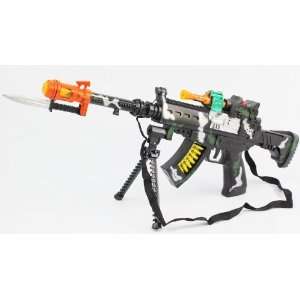 Toy Gun with Bipod, Sounds, Lights, Bayonet, and vibrations 22 Inches 