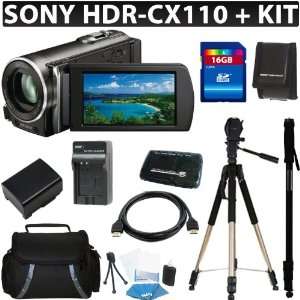  Sony HDRCX110 HDR CX110 Handycam Camcorder (Black) + 16GB 