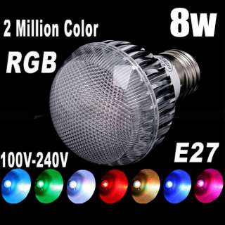 Color Changing RGB E27 Gu10 8W 9W LED Light Lamp Flash Bulb 110V 220V 