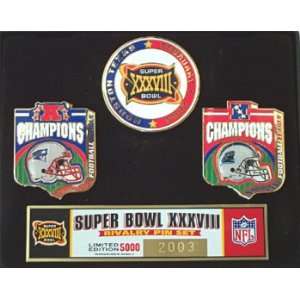  Super Bowl XXXVIII Patriots vs Panthers Pin Set   Limited 
