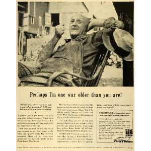  1944 Ad World War II Advertising Council Saving Elderly 