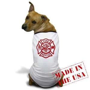  Maltese Cross Firefighter Dog T Shirt by 