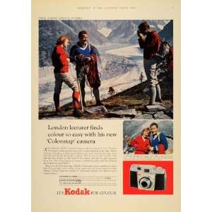  1962 Ad Kodak Colorsnap Camera Christian Bonington Alps 