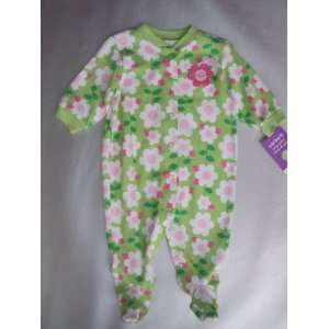   Knit Green Floral Easy Entry Footed Sleep & Play (9 Months): Baby