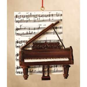  Music Lovers Grand Piano & Sheet Music Christmas Ornament 