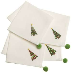  DII Oh Christmas Tree Cocktail Napkin, Mixed Set of 4 