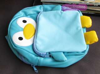 small Penguin Blue leather SchoolBag Backpack KID  