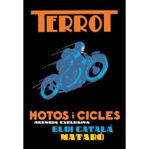  Terrot Motorcycles and Bicycles 24X36 Canvas Giclee