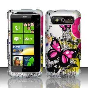  PINK BUTTERFLY HTC TROPHY T8686 HARD CASE COVER + Mini 
