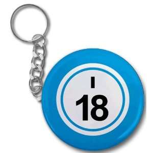 Creative Clam Bingo Ball I18 Eighteen Blue 2.25 Inch Button Style Key 