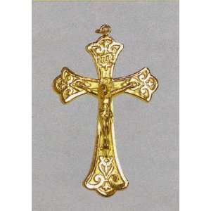 Small Crucifix   Pendant   2in. Height   Fleur De Lis Cross   IMPORTED 