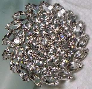 SPARKLING~Christian Dior Sterling Silver & Faceted CRYSTAL Pin Brooch