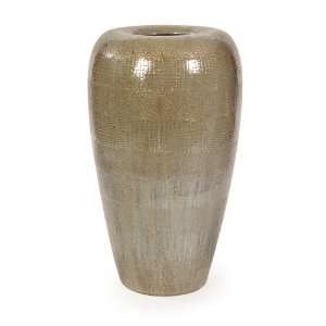  30 Beige Stoneware Tall Tiago Floor Vase with Crackle 