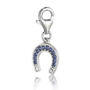    Sterling Silver & Crystal clip on horse shoe charm Jewelry