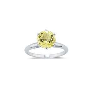   80 Cts Lemon Quartz Solitaire Ring in 14K White Gold 9.5: Jewelry