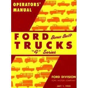  1950 FORD TRUCK Full Line Owners Manual User Guide 