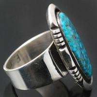   Etta ENDITO Sterling Silver Kingman Birds Eye Turquoise Ring s8  