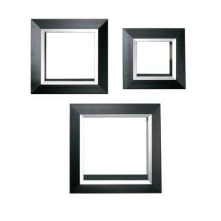 Melannco Black & Silver Cube Shadow Boxes , Set of 3  
