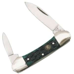  Hen & Rooster Knives 102GPB Canoe Pocket Knife with Green 