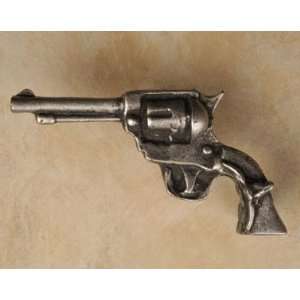  Six Shooter Gun Pewter Cabinet Knob/Pull (Left Face): Home 