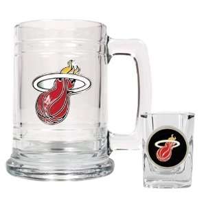  Sports NBA HEAT Boilermaker Set   Primary Logo/Clear Glass 