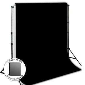  Stand Backdrop Support System Kit + 6 x 9 100% Cotton Black 