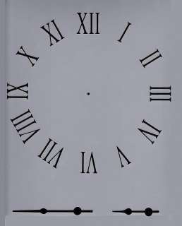 Clock Stencil Roman Numerals 8 by 8 Free Ship!  