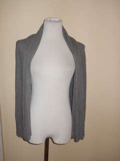 Designer Womens Gray Sweater Shrug Cardigan Womens SMALL so 