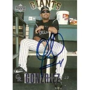   Luis Gonzalez Signed Colorado Rockies 2006 UD Card: Sports & Outdoors