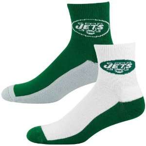    New York Jets Tri color Two Pack Quarter Socks: Sports & Outdoors