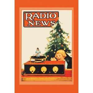Radio News Christmas 28x42 Giclee on Canvas
