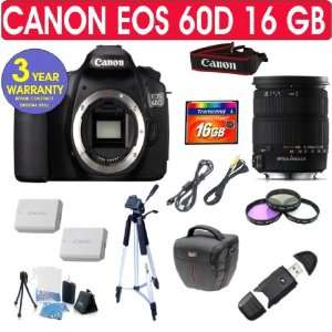  Canon EOS 60D + Sigma 18 200mm OS Lens + 16 GB Memory 