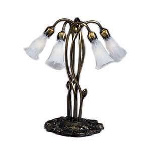  Meyda Tiffany 5 Light Lilies Table Lamp, Amber: Home 