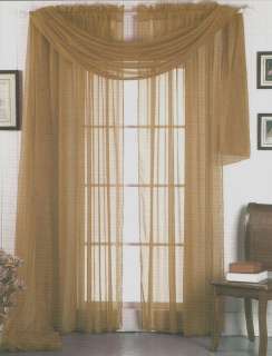 SHEER / SHEERS VOILE CURTAINS 84 LONG TAUPE TAN  