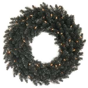  60 Black Christmas Wreath, Prelit, Clear: Home & Kitchen