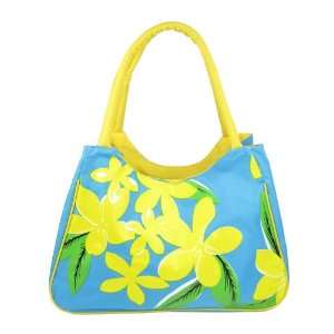    Blue and Yellow Floral Beach Bag Canvas Tote: Everything Else