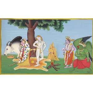  Goddess Parvati Modestly Helps Shiva Drape Himself as Garuda 
