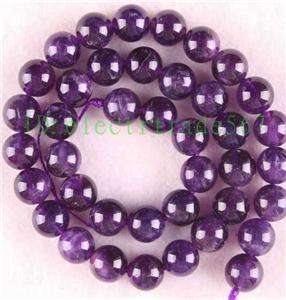 10MM South America Natural Amethyst Round Beads YI679  