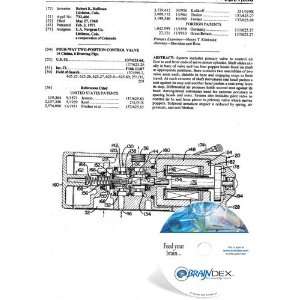   NEW Patent CD for FOUR WAY TWO POSITION CONTROL VALVE 