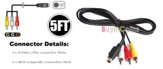 PIN S VIDEO To 3 RCA TV Cable 4 DELL LAPTOP 1.5M 5FT  