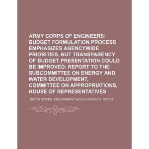  Army Corps of Engineers budget formulation process 