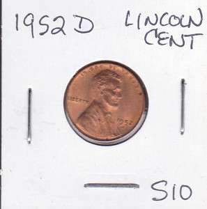 1952 D Lincoln Wheat Cent US Coins  