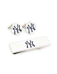 Yankees Pinstripe Cufflinks, Money Clip Gift Set   Added Bonus FREE 