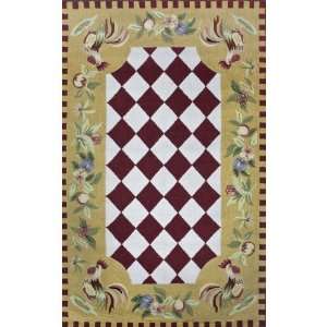  Country Floral Area Rugs Red 3 6 x 5 6 100% Wool Hand 