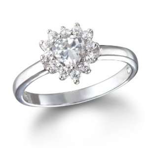  Small Heart Shape White CZ Ring: CHELINE: Jewelry