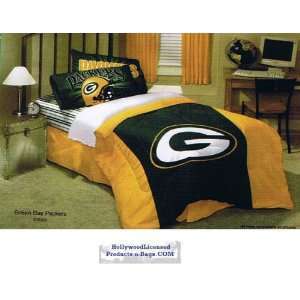   Bay Packers Twin Size 3 Piece Football Comforter Set 
