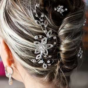   Wedding Beautiful Elegant Crystal Flowers & Leaves Vines Hair Comb
