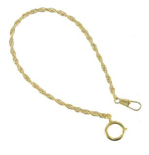 Yellow Gold Tone Fob French Rope Pocket Watch Chain 13  