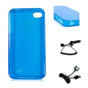  Case for New Apple iPhone 4S and iPhone 4th Generation + Car Charger 
